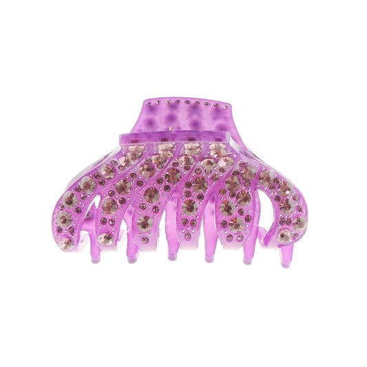 Sparkly Women Girls Jeweled Crystal Diamante Wave Jaw Clip Octopus Clamp Grip Bridal Wedding Party Styling Fine Medium Thin Hair Accessories Butterfly Claw Roses Floral Flowers Print 9cm Stripes