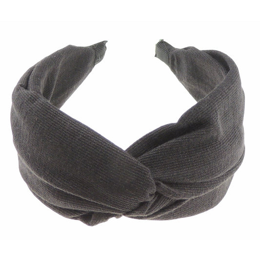 Womens Evening Fancy Knot Twist Twisted Turban Wide Thick Formal Boho Vintage Headband Alice Band Hair Accessories Hairband Christmas Wedding Bridesmaid Party Stripe Black